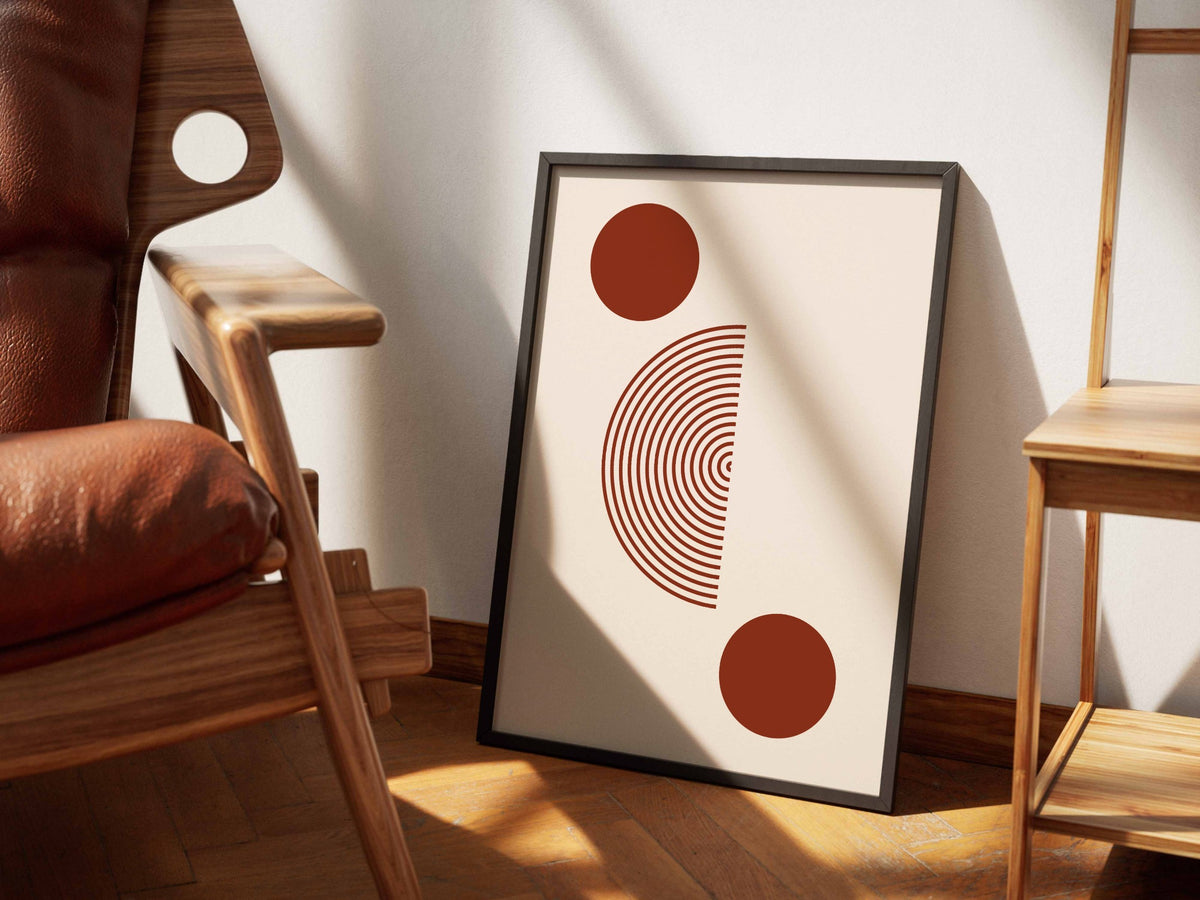 Terracotta Circle and Semicircle Poster