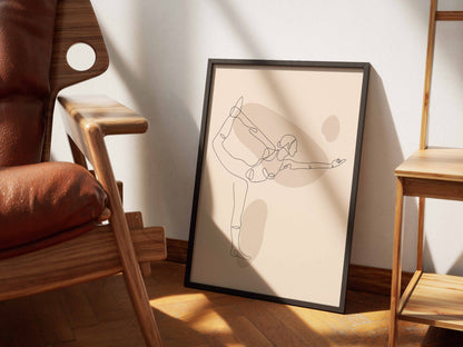 Beige Delicate Line Organic Abstract Poster