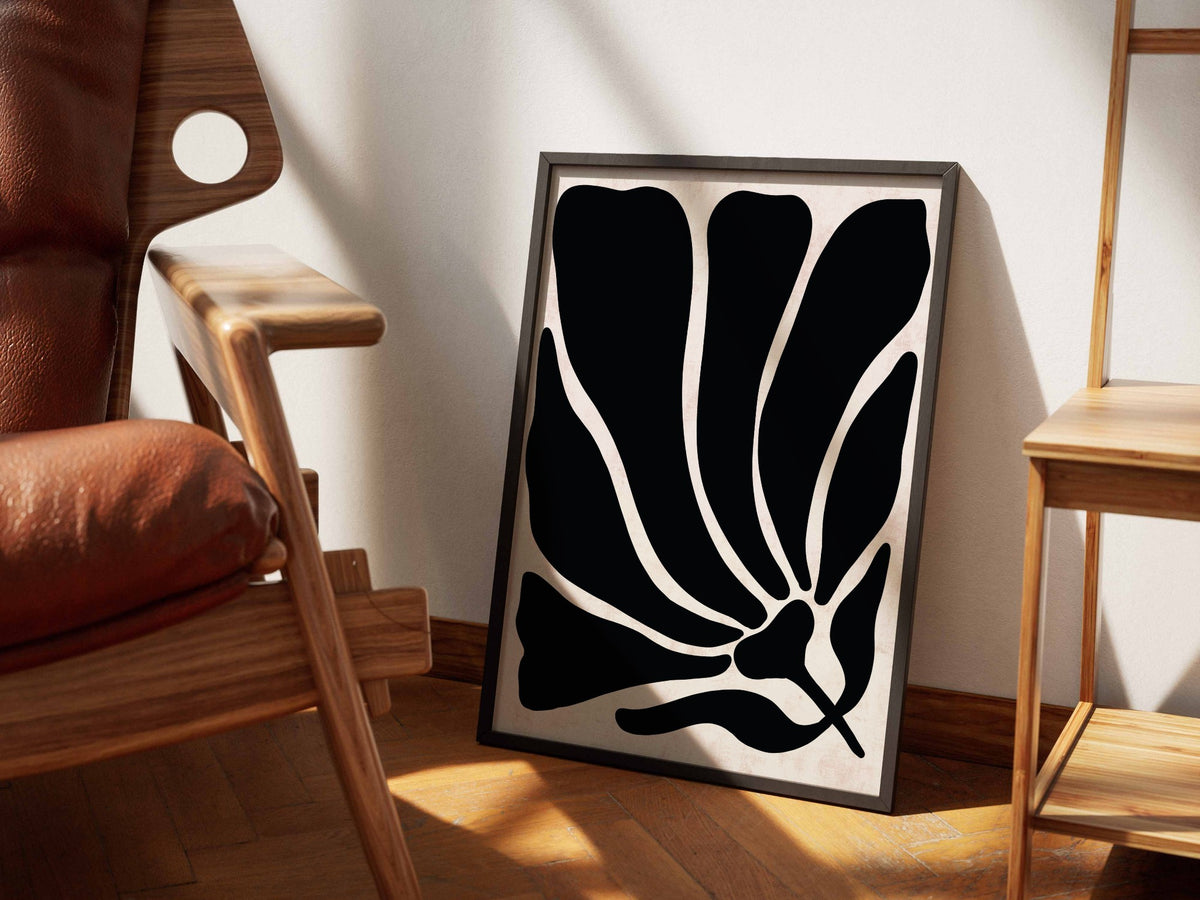 Black White Minimal Petal Poster