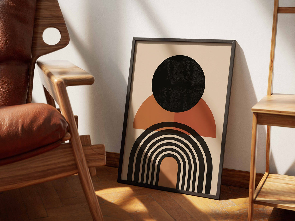 Black and Rust Concentric Totem Poster
