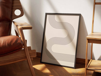 Taupe Winding S-Line Poster