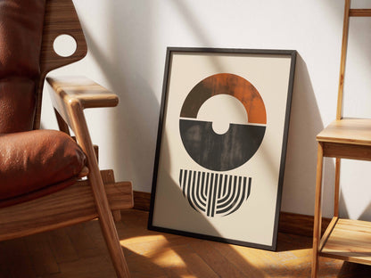 Black Split Circle Totem Poster