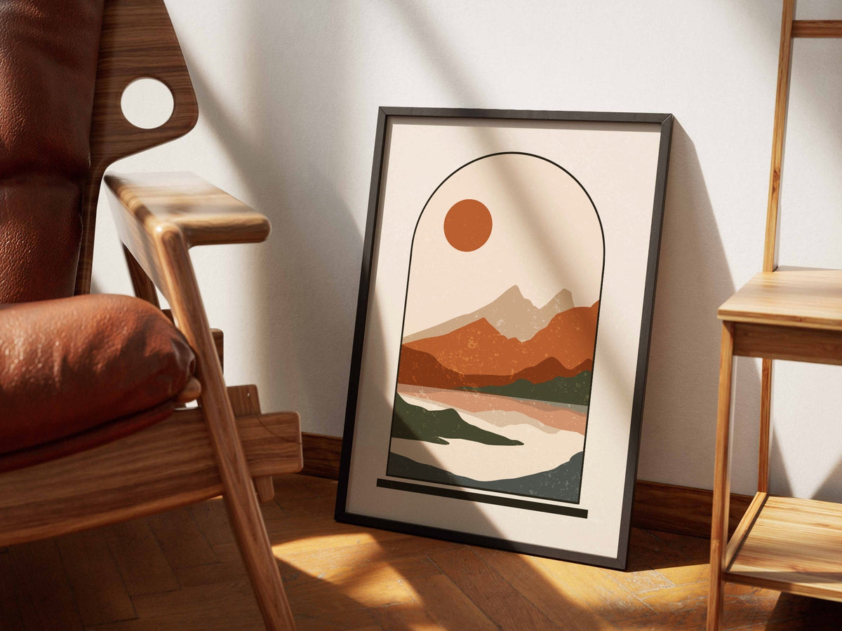 Rust Arch Mountain Water Poster