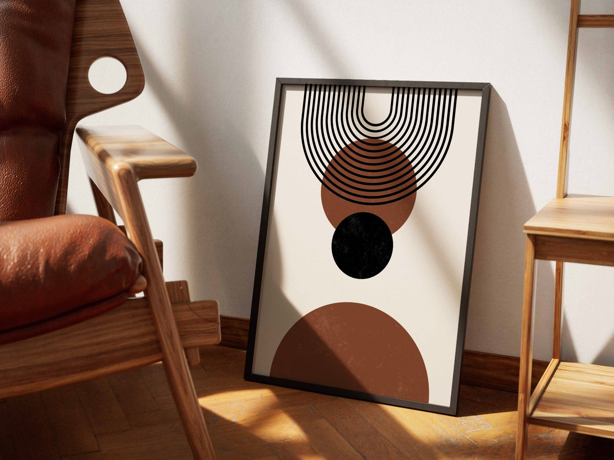 Rust and Black Concentric Balance Poster