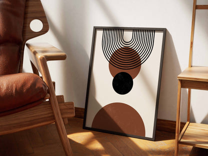 Rust and Black Concentric Balance Poster