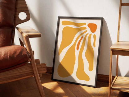 Mustard Sweeping Bloom Abstract Poster