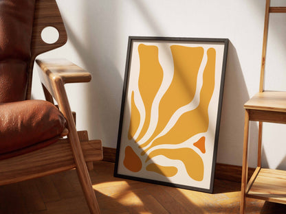 Mustard Flowing Petal Abstract Poster