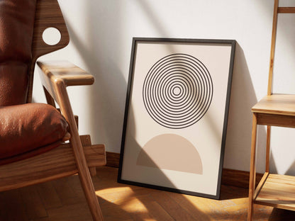 Grey Concentric Circle Balance Poster