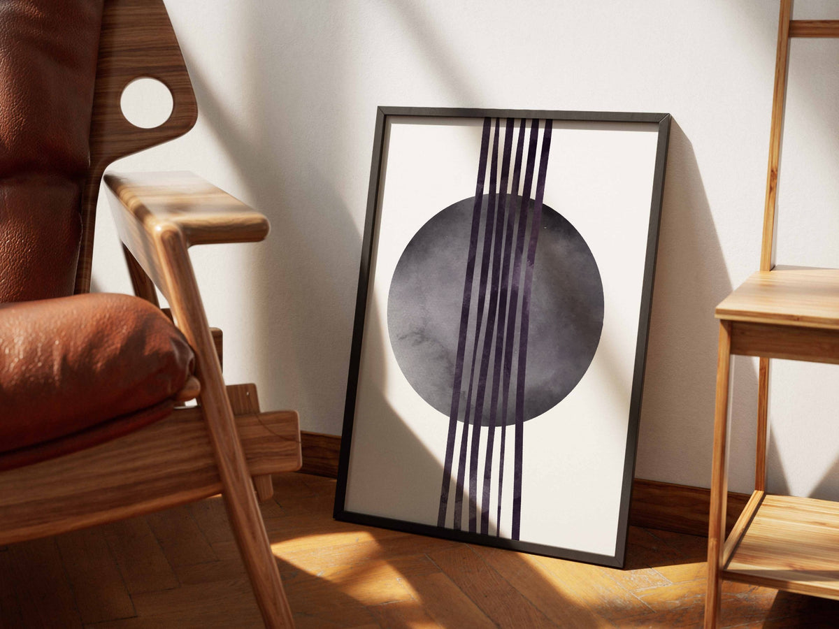 Charcoal Orb and Lines Poster