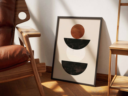 Brown Stacked Bowl Shapes Poster