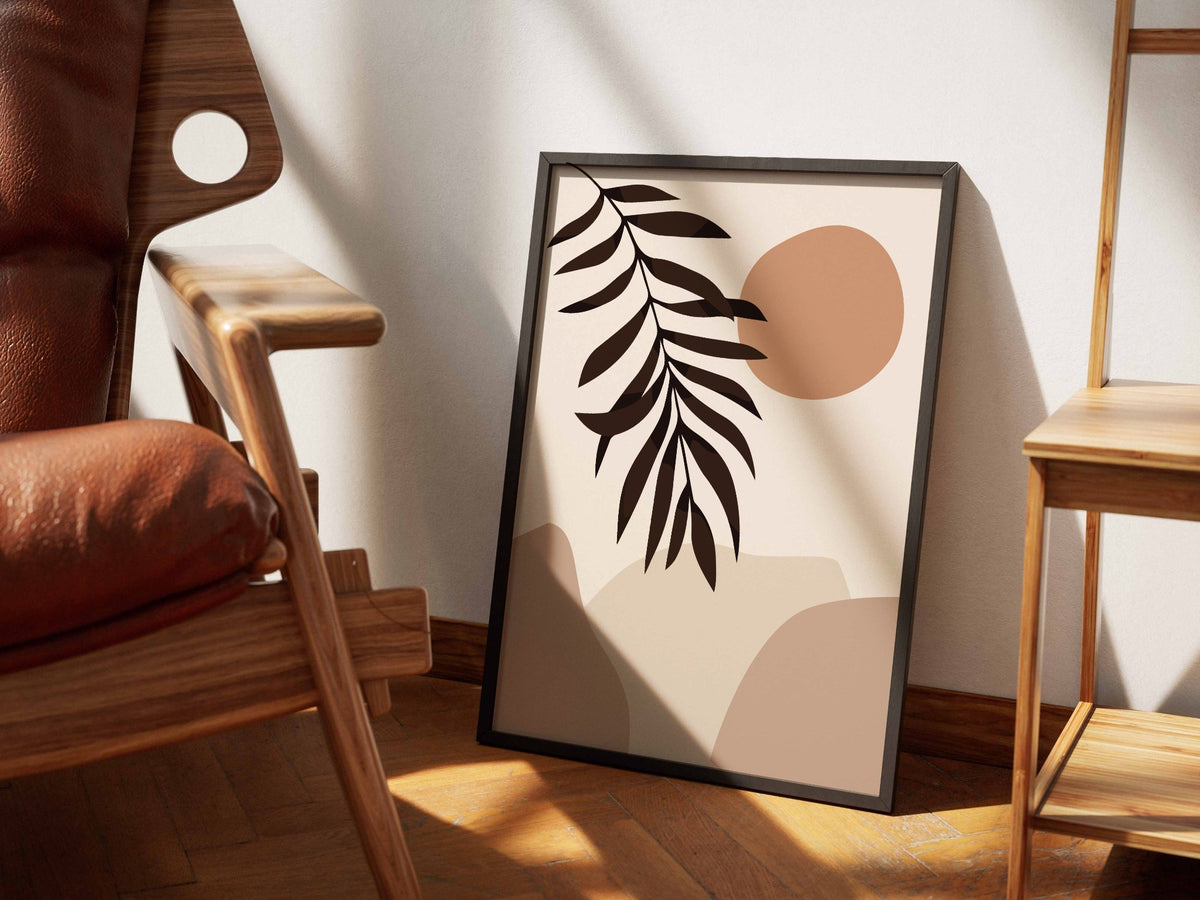 Beige Palm Shadow Abstract Poster