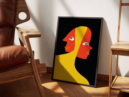 Red Yellow Black Bold Abstract Poster