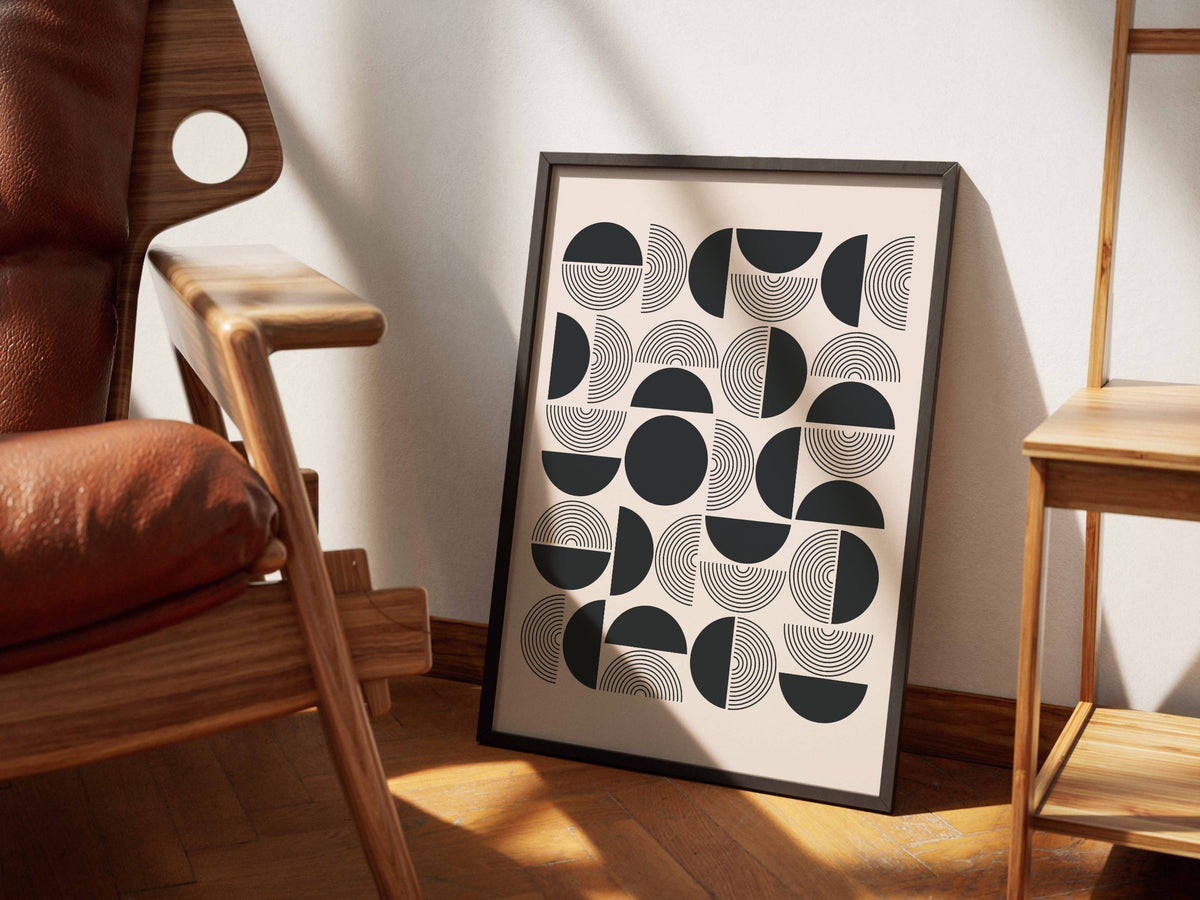 Black and Grey Modular Grid Poster