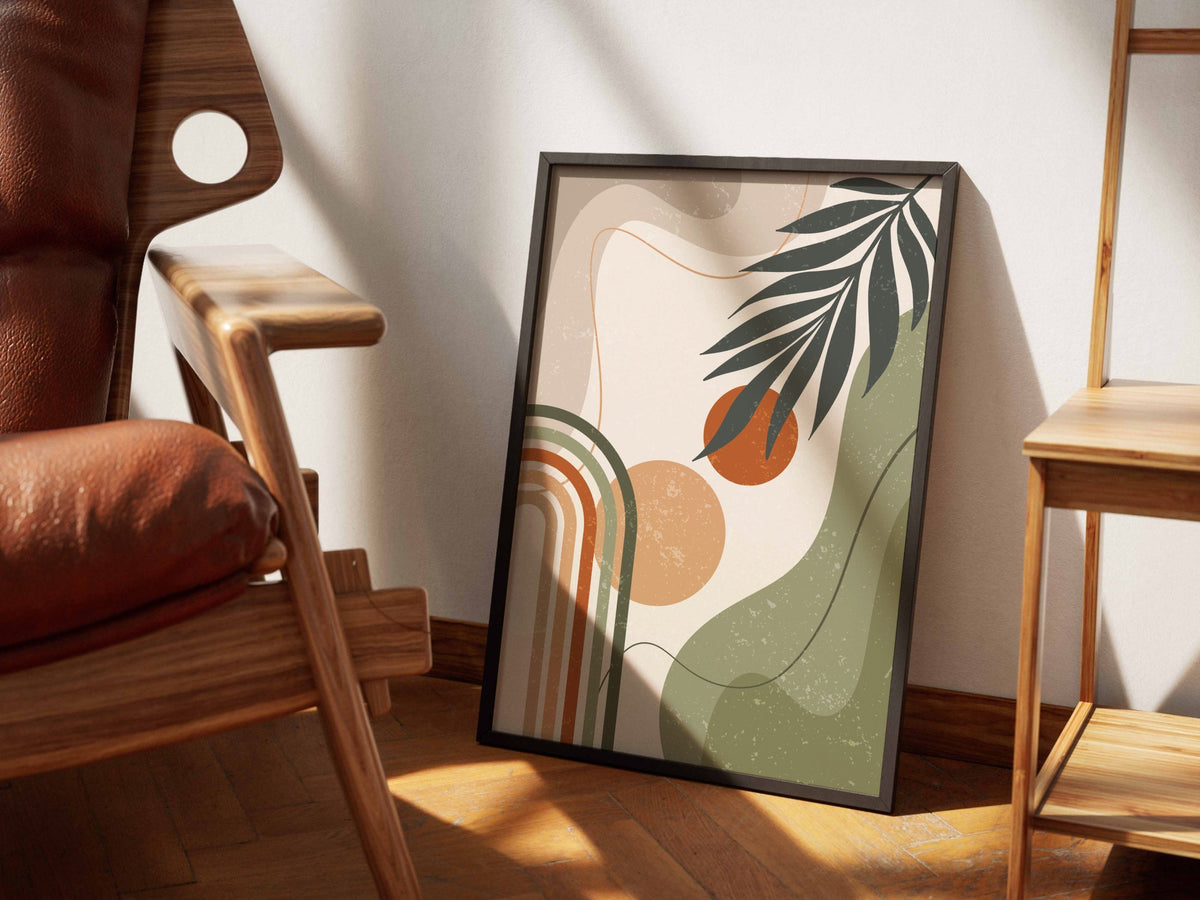 Green Leaf and Rainbow Poster