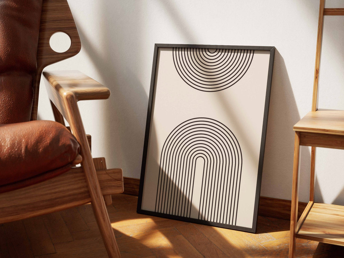Grey Twin Arch Line Poster