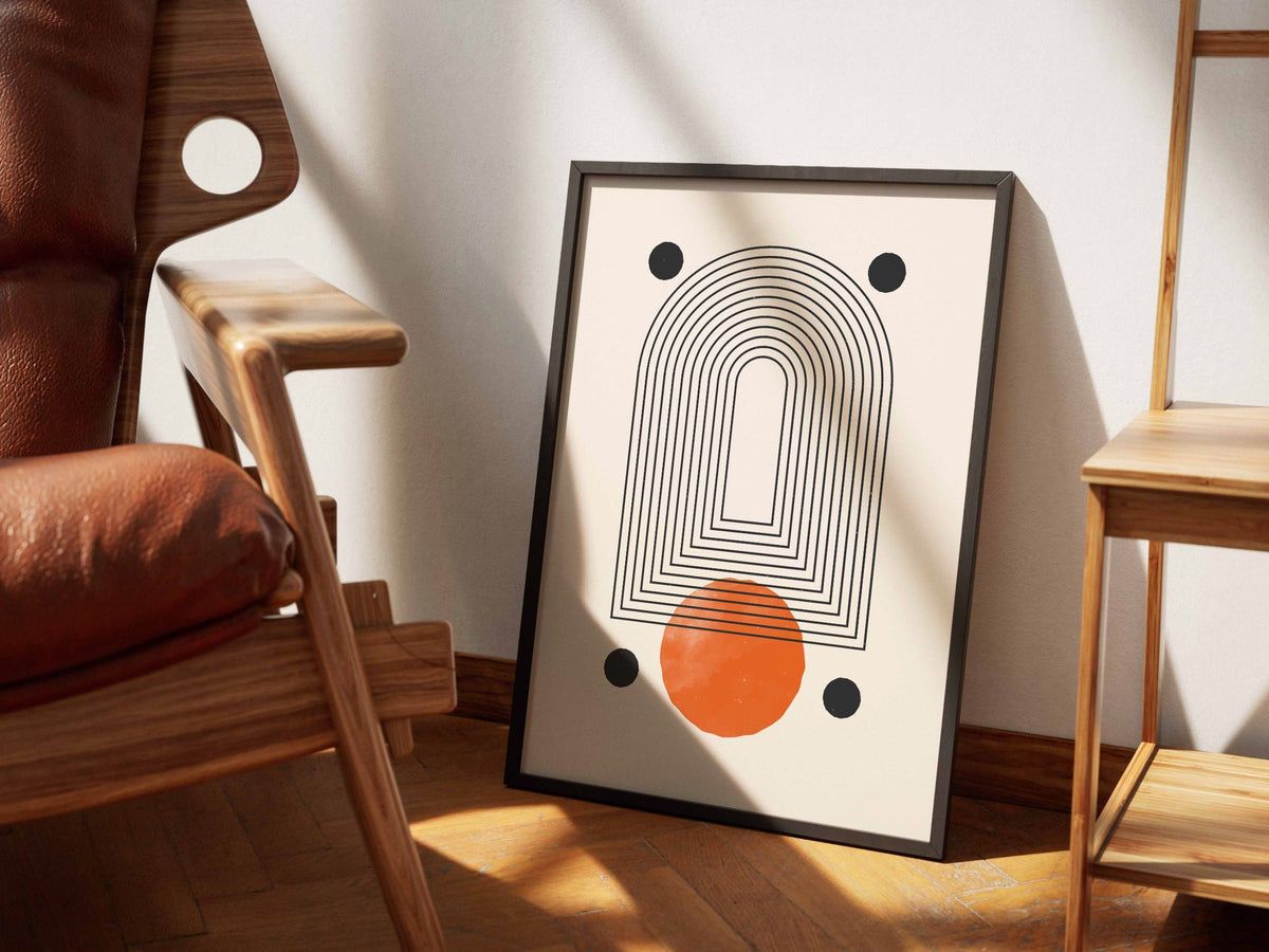 Orange Arched Portal Abstract Poster