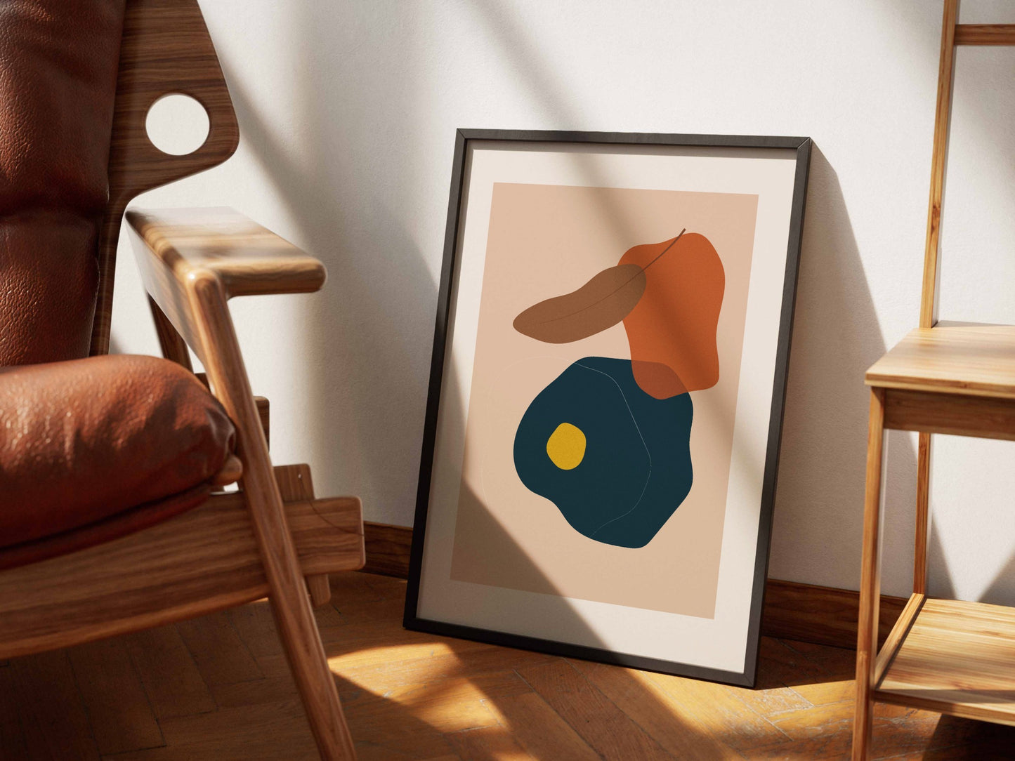 Terracotta Navy Offset Stack Abstract Poster