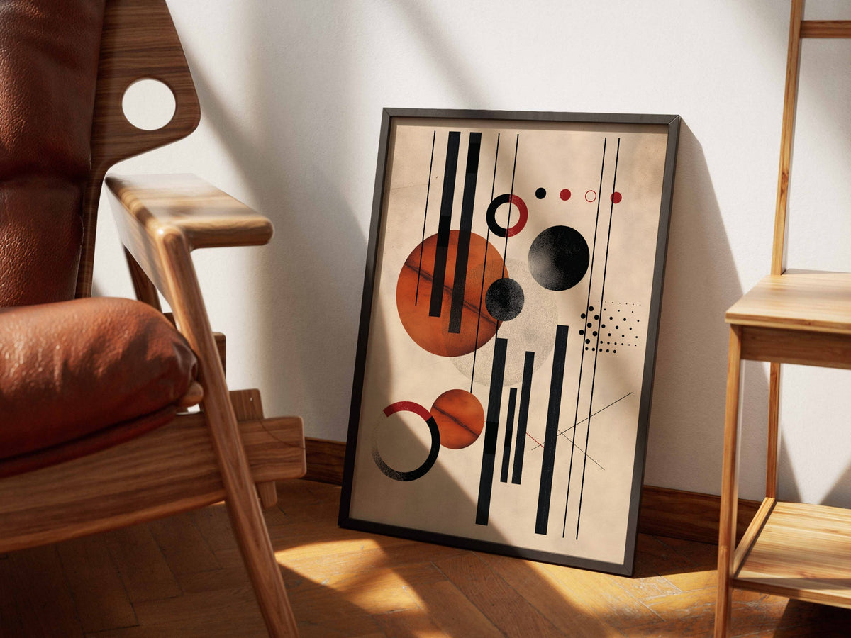 Rust Musical Line Abstract Poster