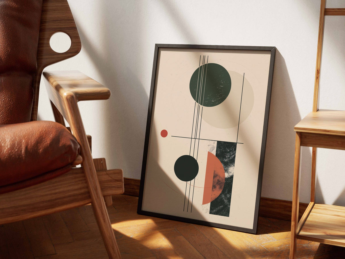 Green and Blush Shape Study Poster