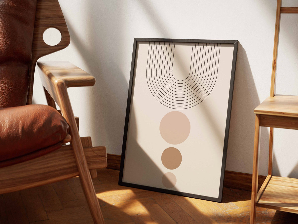 Taupe Circle Column Balance Poster