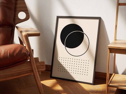 Black Overlapping Circles Poster