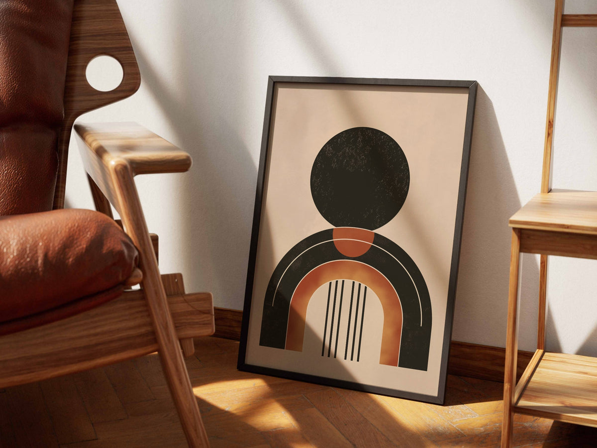 Black Stacked Orb Arch Poster
