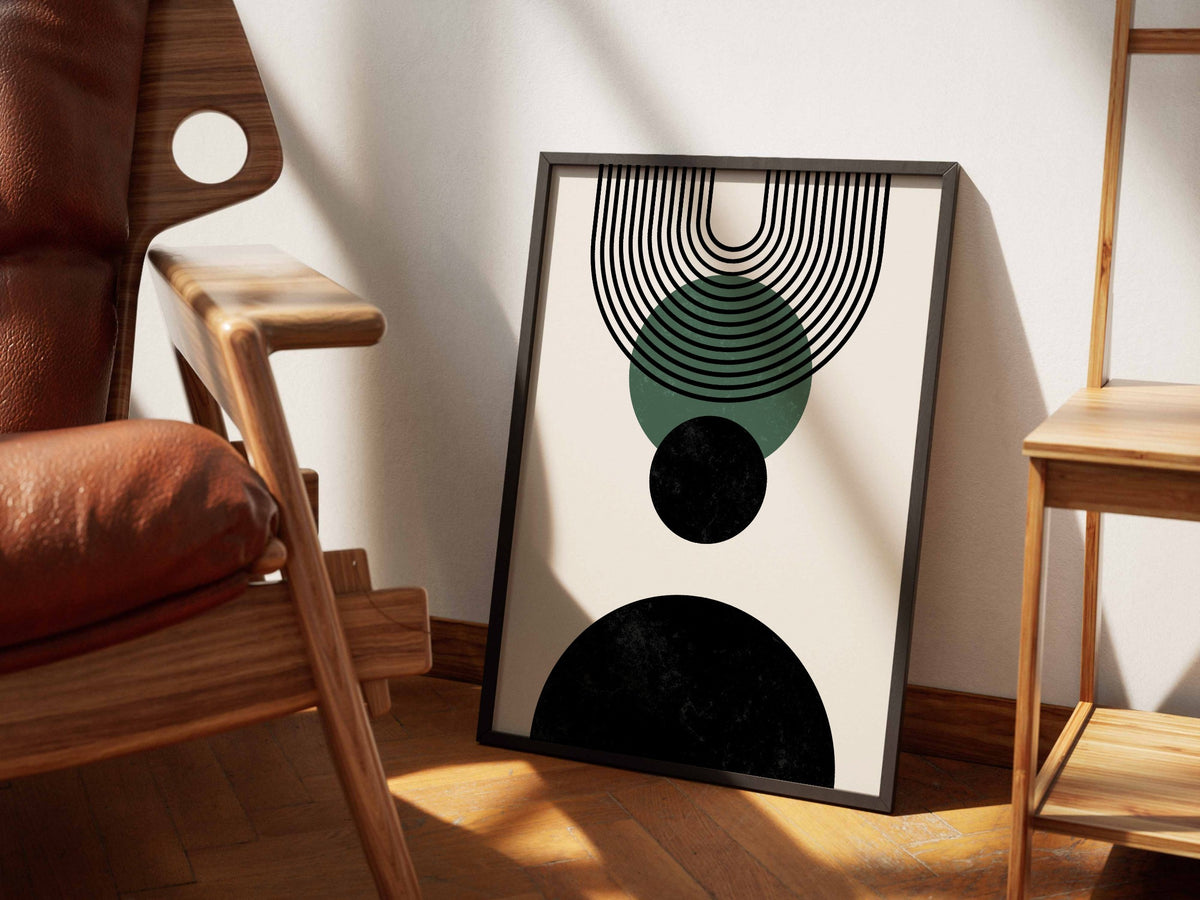 Green Hanging Circle Geometric Poster