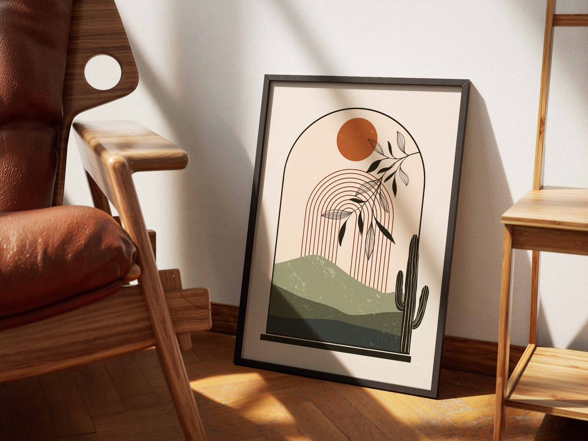 Cream Arch Botanical Cactus Poster