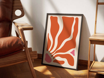 Orange Flowing Petal Abstract Poster