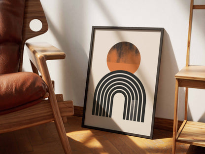 Rust Rising Sun Arch Poster