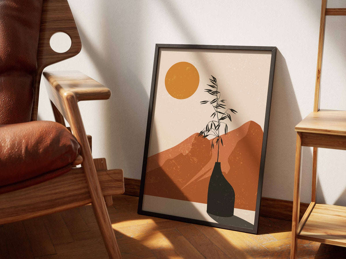 Golden Sun Desert Vase Poster
