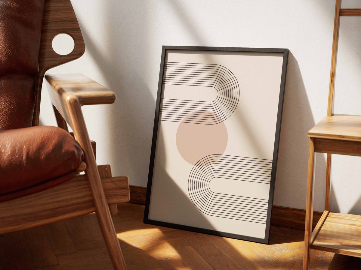 Peach S-Curve Stripe Poster