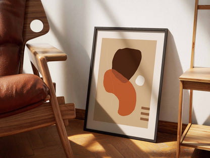 Brown Terracotta Wavy Forms Abstract Poster