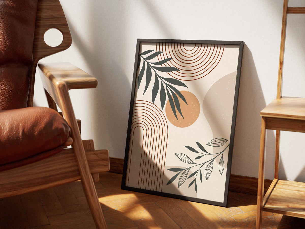Terracotta Botanical Curve Poster