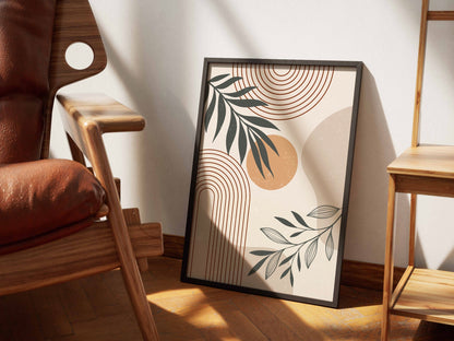 Terracotta Botanical Curve Poster