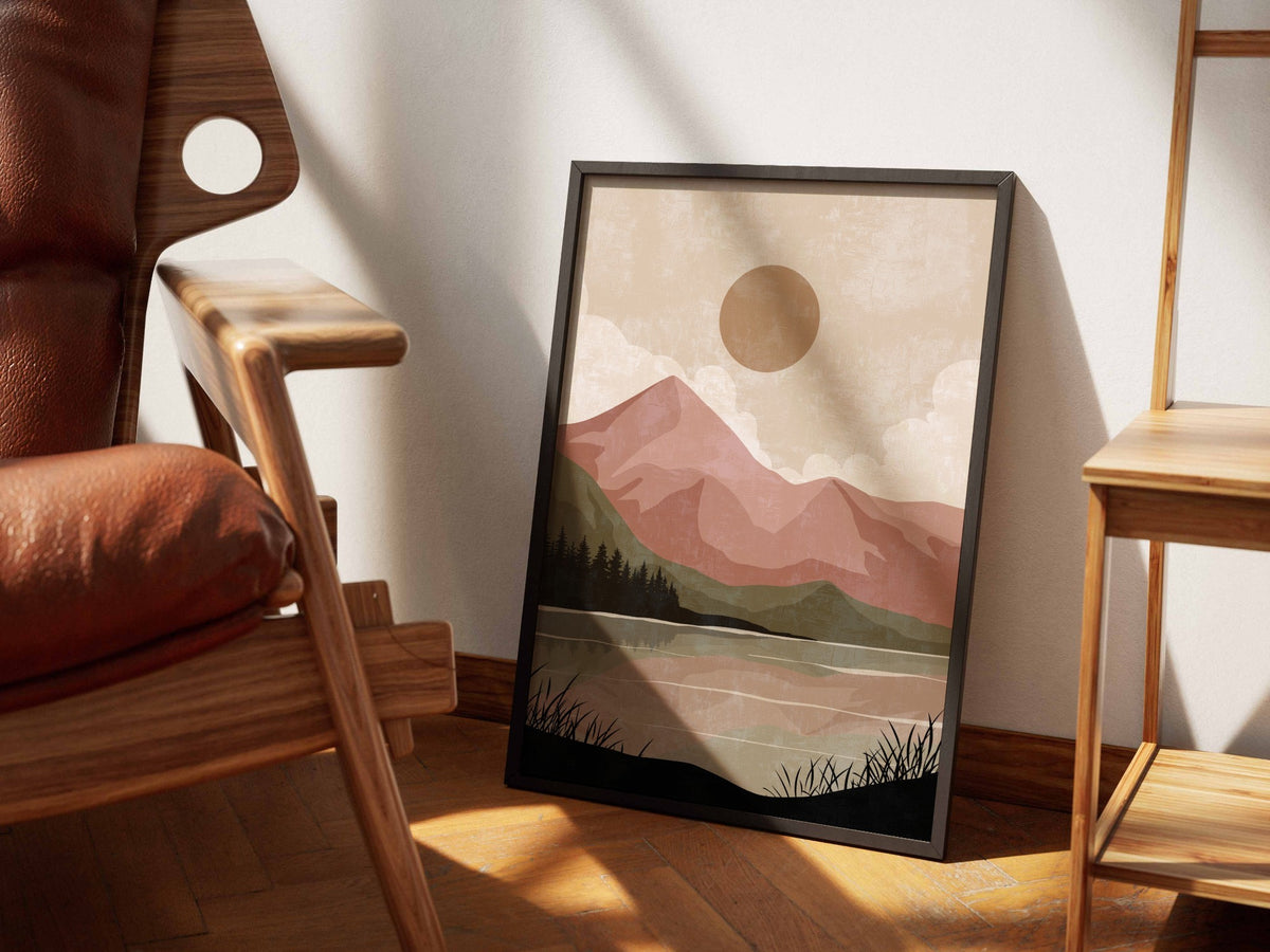 Dusty Rose Mountain Layers Poster