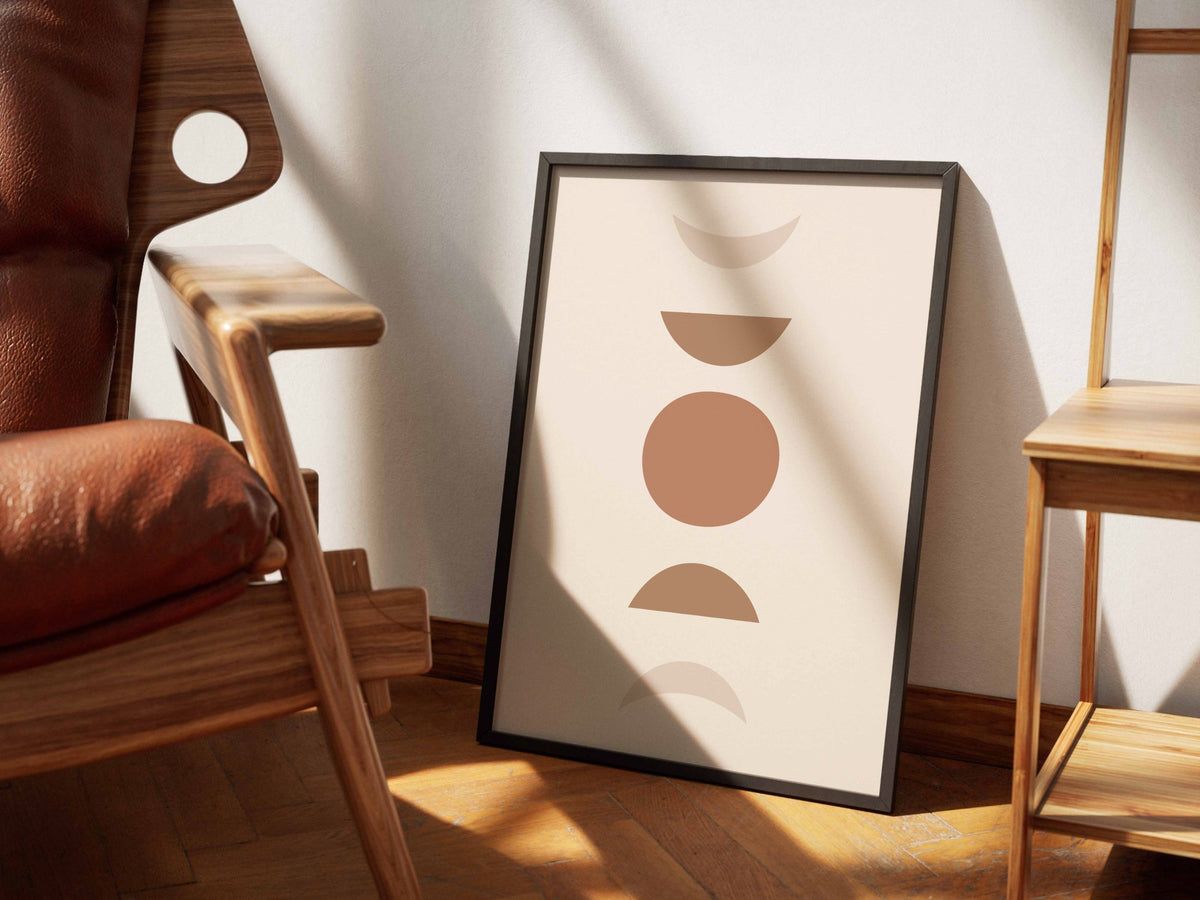 Beige Stacked Shapes Abstract Poster