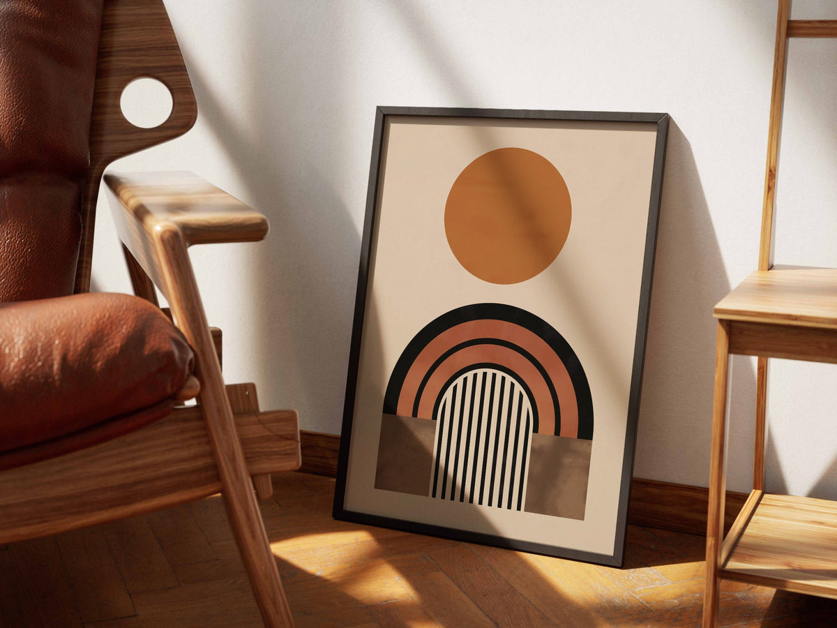 Ochre Orb and Rainbow Poster