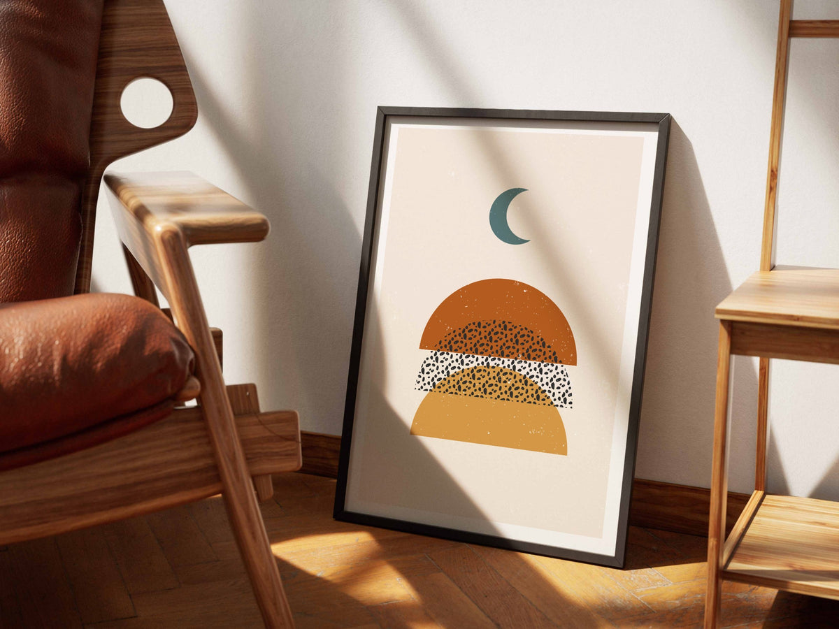 Ochre Moon and Horizon Poster
