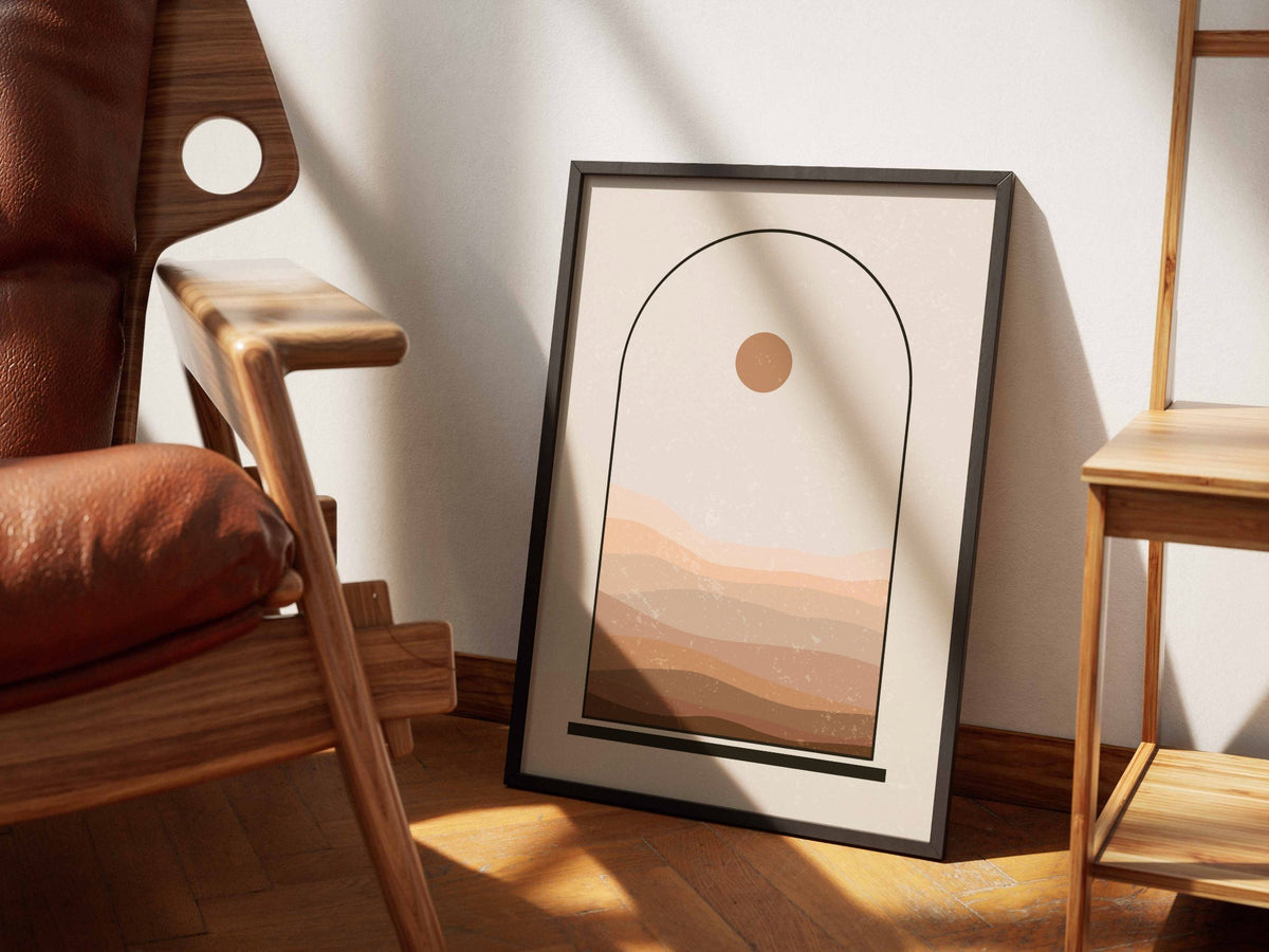 Minimal Arch Desert Horizon Poster
