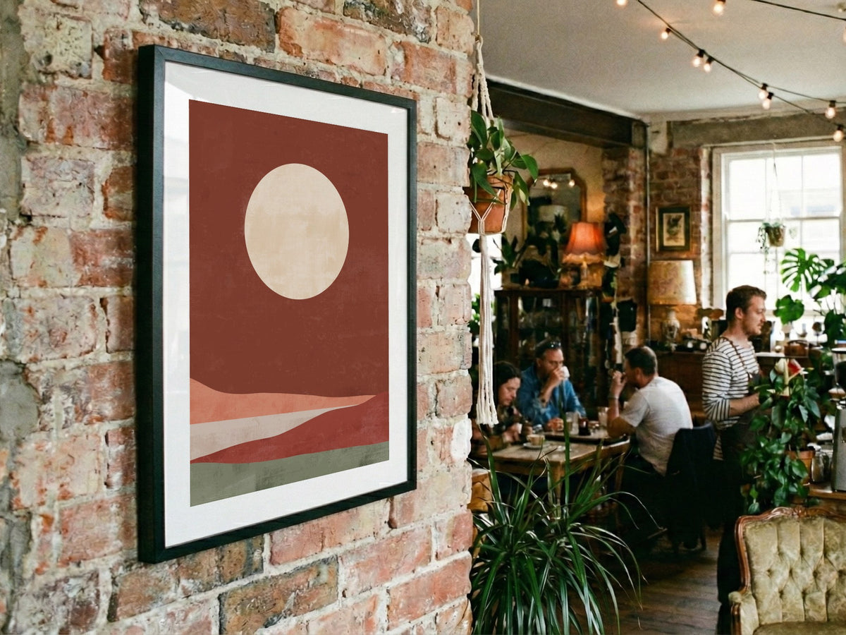 Rust Moon Horizon Abstract Poster