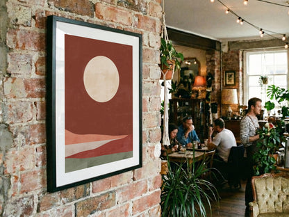 Rust Moon Horizon Abstract Poster