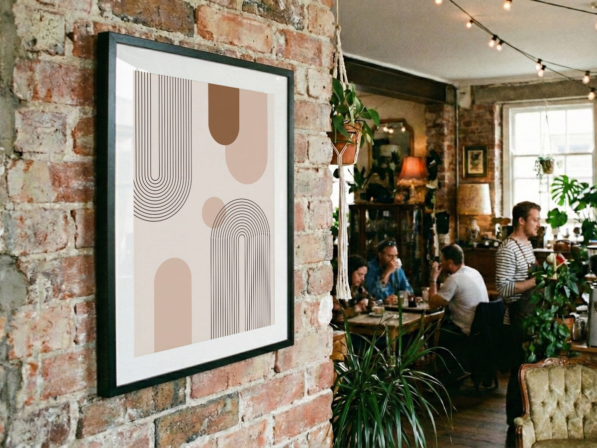 Terracotta Neutral Column Abstract Poster