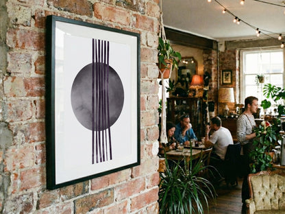 Charcoal Orb and Lines Poster