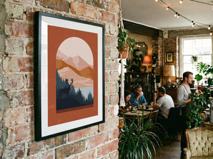 Terracotta Arch Mountain View Poster