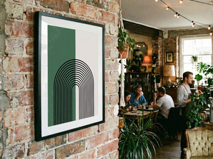 Forest Green Layered Circle Poster