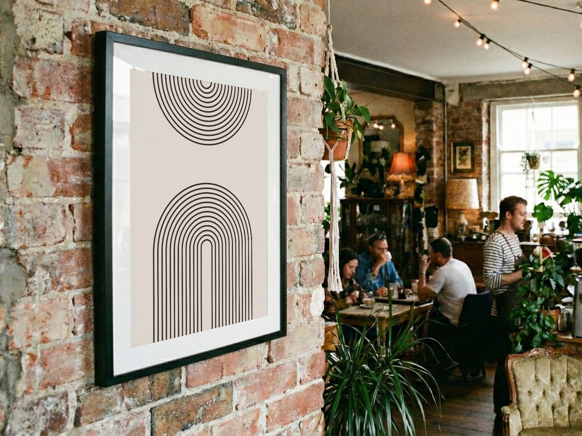 Grey Twin Arch Line Poster