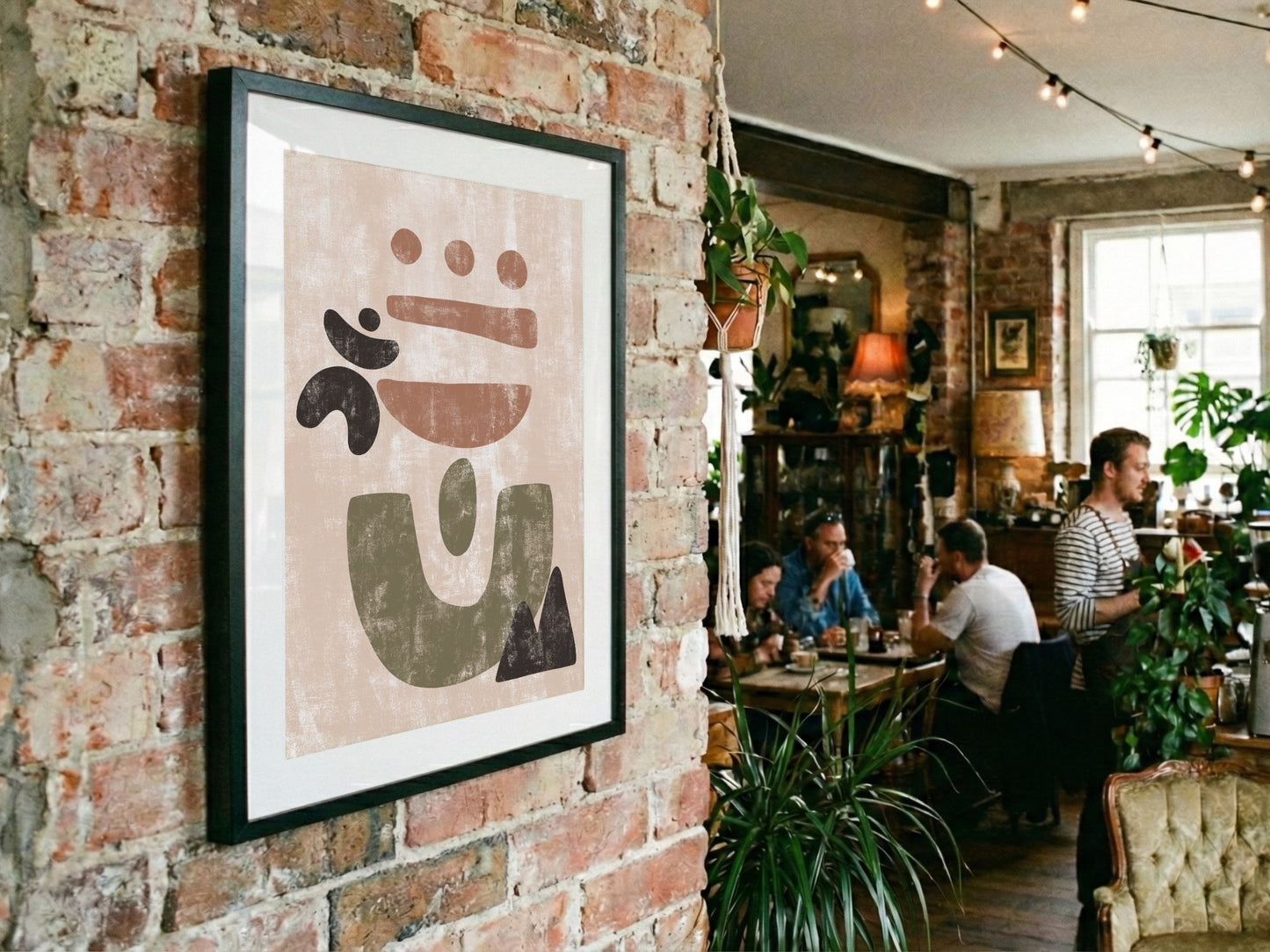 Brown Black Scattered Organic Forms Poster