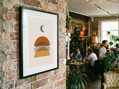 Ochre Moon and Horizon Poster