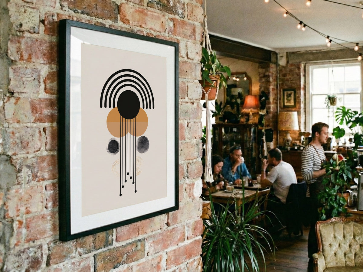 Ochre Rainbow Totem Poster